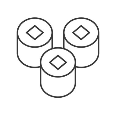 Beyaz arka plan üzerinde doldurulmuş suşi rulo