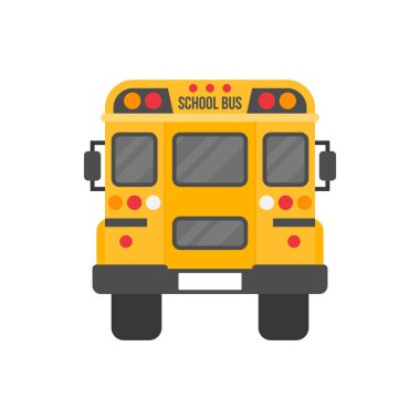 beyaz izole sarı okul otobüsü