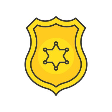 Beyaz arka plan üzerinde izole polis kavramı simge vektör çizim