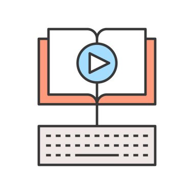 E-öğrenme renk simgesi web için. Vektör çizim