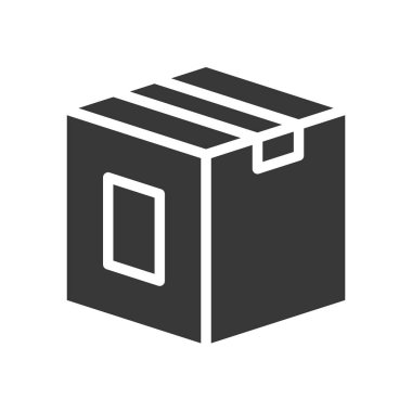 kutusu, Sevkiyat ve teslimat konsept hazır, glif simgesi