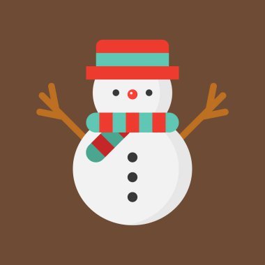 kardan adam düz simgesi, Noel Tema ayarla