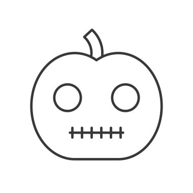 Jack o fener Halloween ilgili simge, düz tasarım