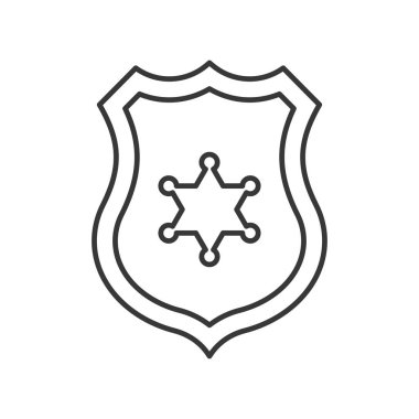 Beyaz arka plan üzerinde izole polis kavramı simge vektör çizim