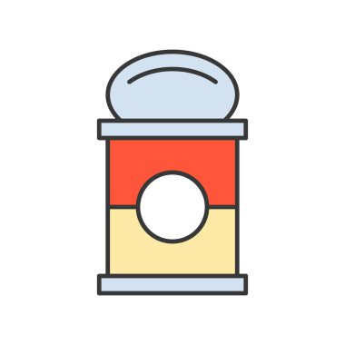 Beyaz arka plan üzerinde izole konserve gıda simge vektör çizim