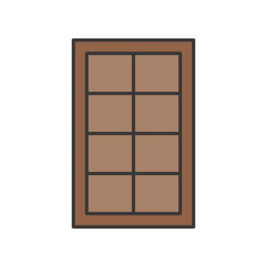 Beyaz arka plan üzerinde izole çikolata simge vektör çizim