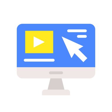 E-öğrenme renk simgesi web için. Vektör çizim