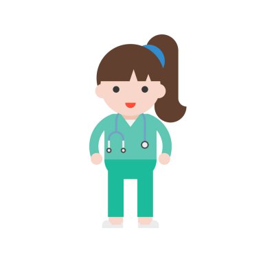 kadın doktor ile üzerine beyaz izole stetoskop