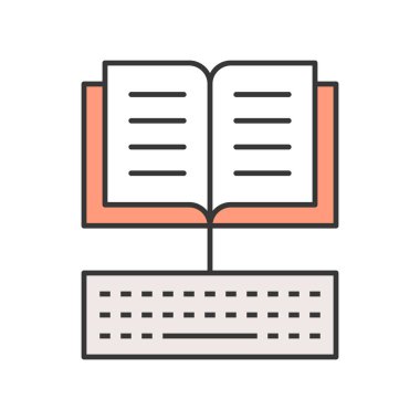 E-öğrenme renk simgesi web için. Vektör çizim