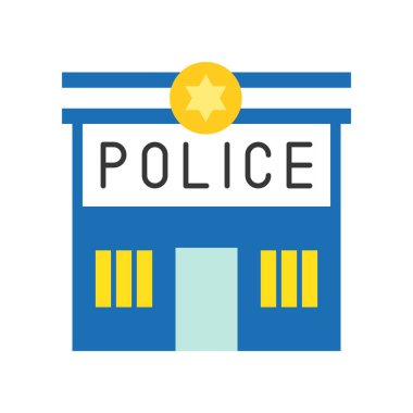 Polis Teşkilatı, vektör çizim basit simgesi