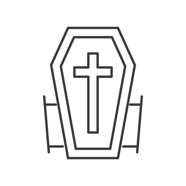 vampir tabutun, içi boş anahat simgesini, düzenlenebilir kontur Cadılar Bayramı ile ilgili