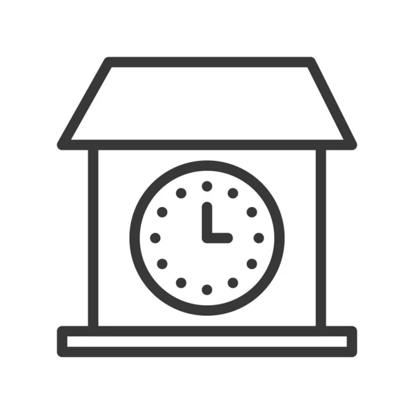 Black Clock Isolated White — Stock vektor