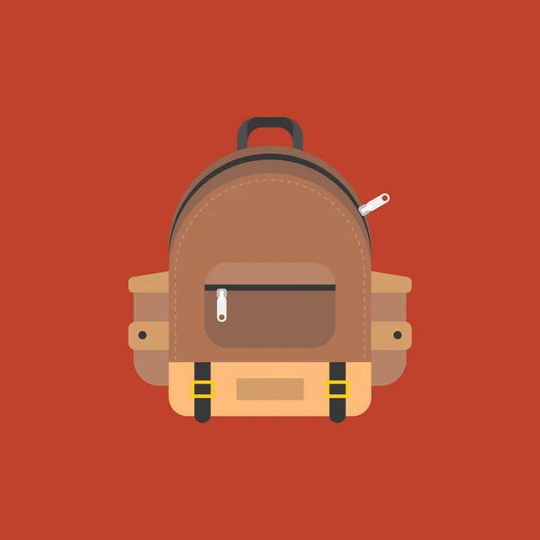 Τσάντα Σχολική Τσάντα Πίσω Στο Σχολείο Έννοια Επίπεδη Σχεδίαση — Διανυσματικό Αρχείο