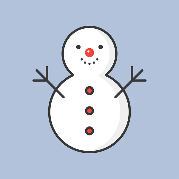 Снеговик Заполните Набросок Значка Тему Рождества — стоковый вектор