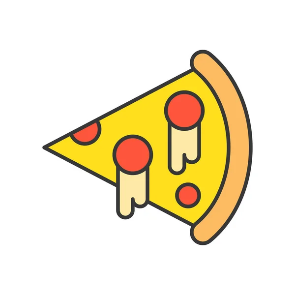 Vektorillustration Pizza Ikonen Isolerad Vit Bakgrund — Stock vektor