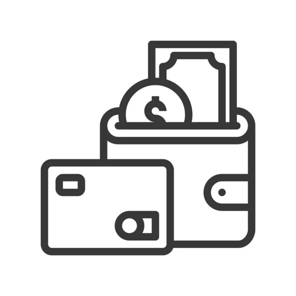 Eenvoudige Pictogram Van Creditcard Portemonnee Vectorillustratie — Stockvector