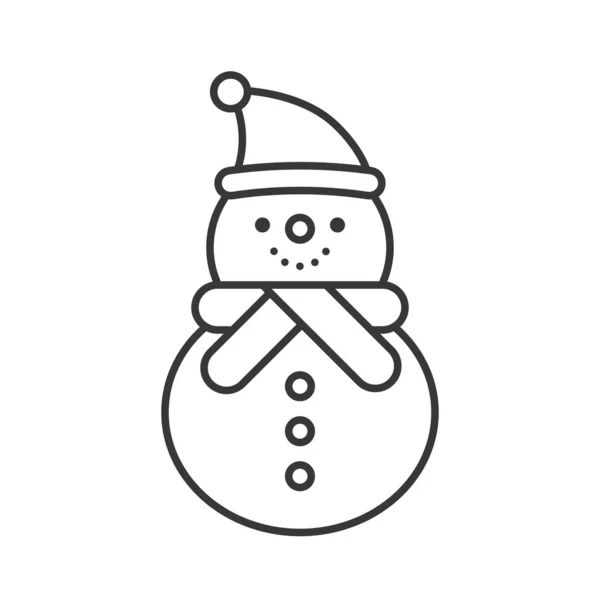 Snowman Outline Icon Winter Christmas Theme — Stock Vector