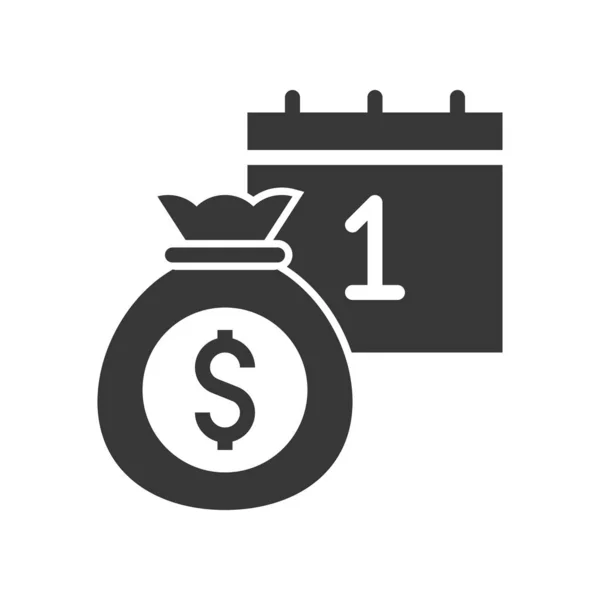 Bag Dollar Sign Number Calendar Isolated White Investment Concept — ストックベクタ