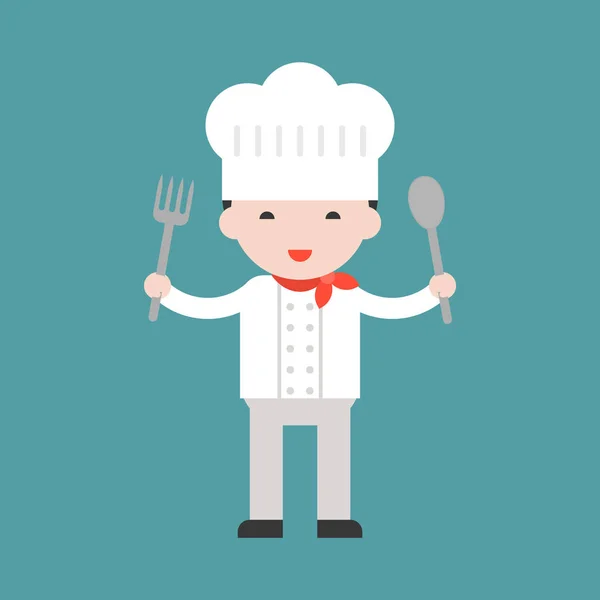 Vector Illustration Chef White Chef Hat — Stock Vector