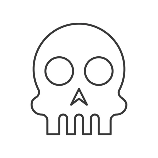 Cráneo Humano Halloween Icono Carácter Editable Golpe — Vector de stock