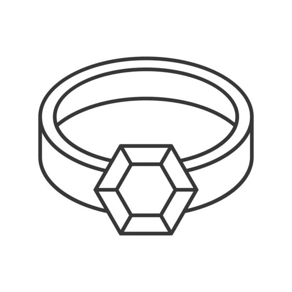ダイヤの指輪 宝石アイコンのスタイルのグリフ — ストックベクタ