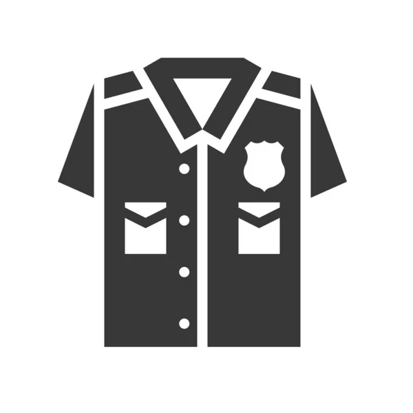 警察シャツ ベクター画像のシンプルなアイコン — ストックベクタ