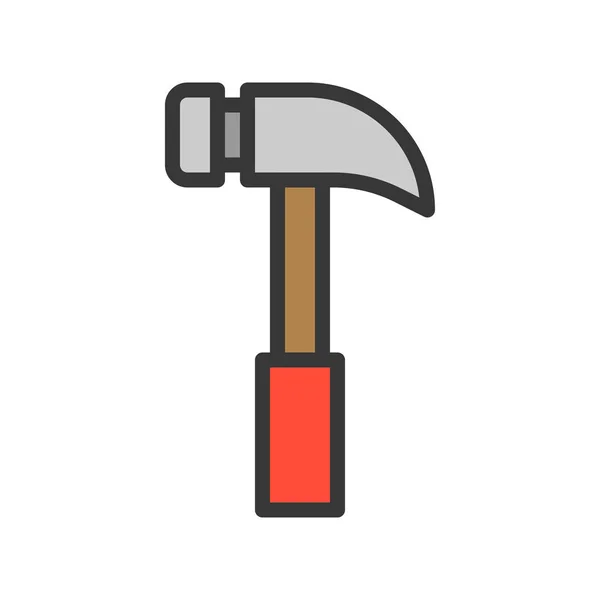 Hammer Handyman Tool Filled Outline Icon — Stock Vector