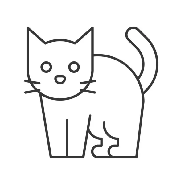 Zwarte Kat Halloween Gerelateerde Pictogram — Stockvector