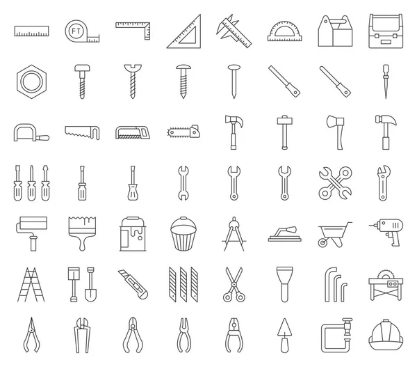 Schreiner Heimwerker Werkzeuge Und Ausrüstung Icon Set Glyph Design — Stockvektor