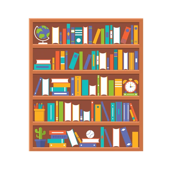 Ilustração Vetorial Armário Escolar Com Livros Conceito Educação — Vetor de Stock