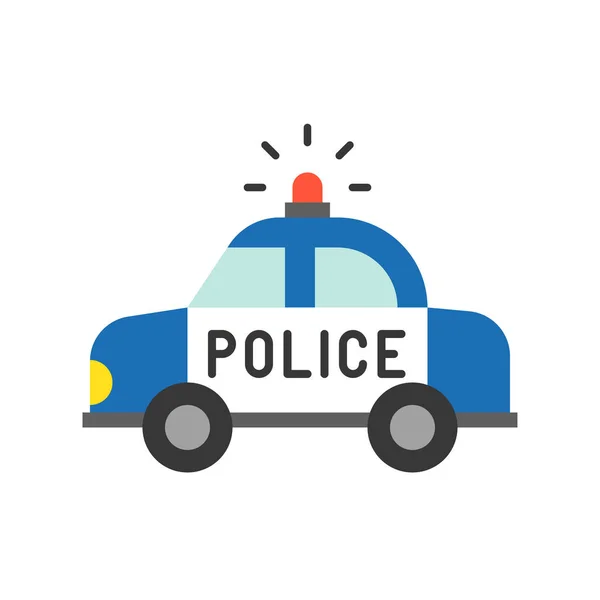 警察巡逻车的简单图标 矢量插图 — 图库矢量图片