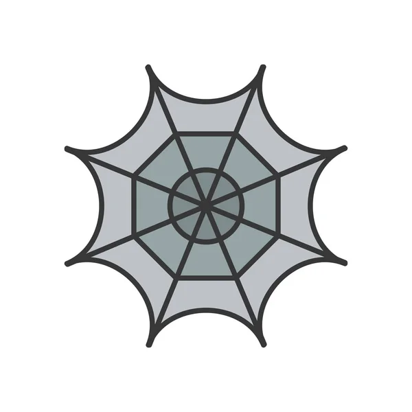 Toile Araignée Icône Liée Halloween Design Plat — Image vectorielle