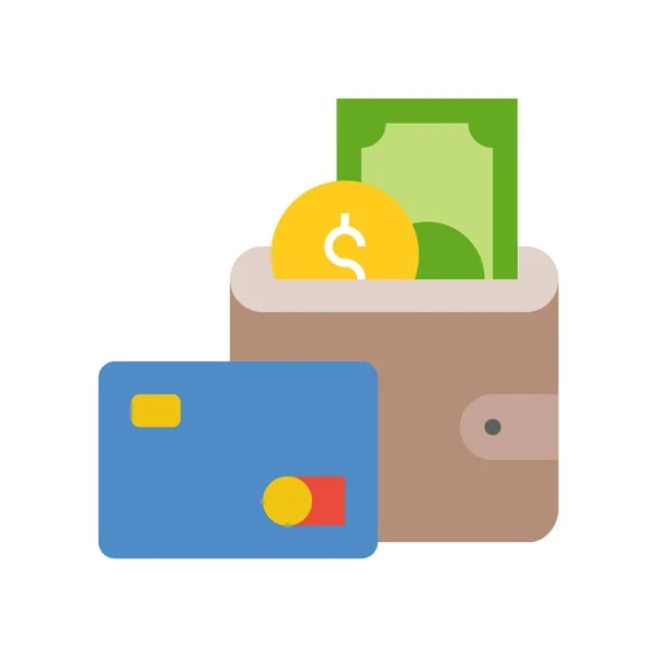 Icono Simple Tarjeta Crédito Billetera Ilustración Vectorial — Vector de stock