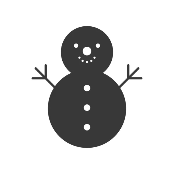 Sneeuwpop Kerst Winter Thema Glyph Stijl — Stockvector