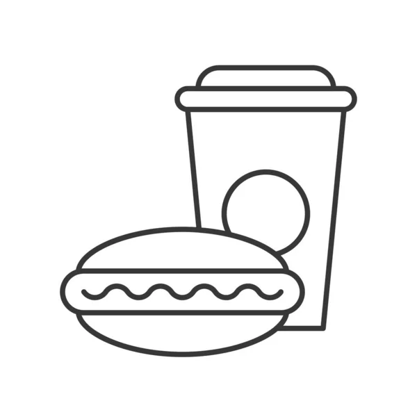 Hot Dog Und Softdrink Auf Weißem Hintergrund — Stockvektor