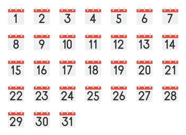 Icona Del Calendario Design Piatto Vari Tipi — Vettoriale Stock