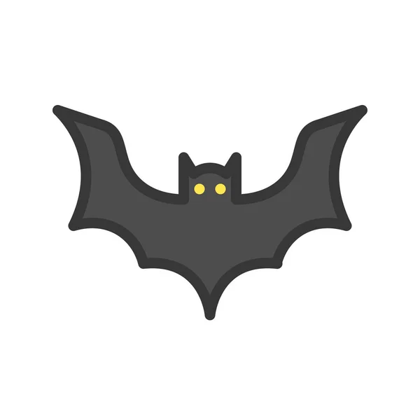 Bat Icon Halloween Carácter Relacionado Golpe Editable — Vector de stock