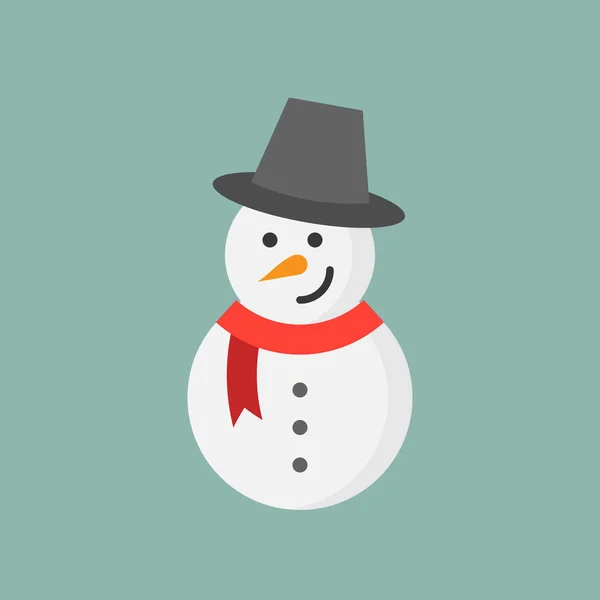 Снеговик Плоская Икона Рождество Набор Темы — стоковый вектор