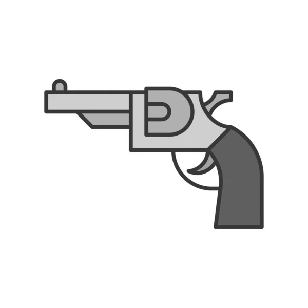 Revolver Handgun Police Related Icon Editable Stroke — Stock Vector