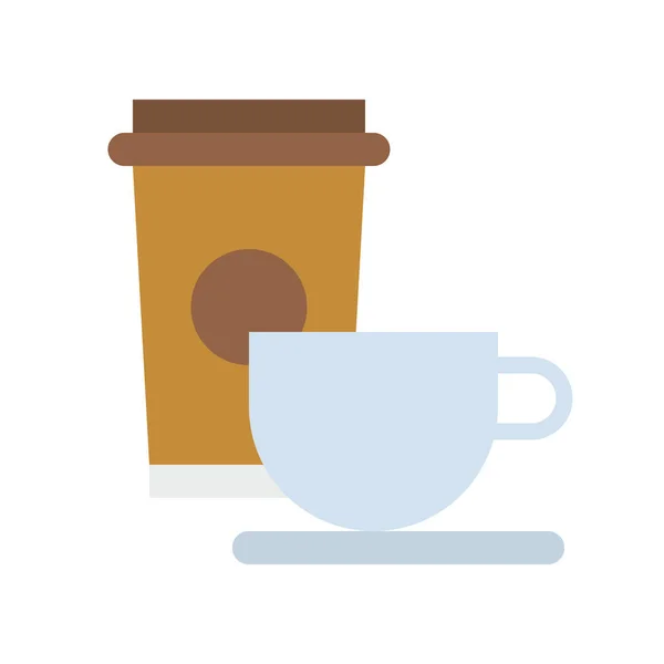 Vektor Illustration Der Kaffeetasse Isoliert Auf Weißem Hintergrund — Stockvektor