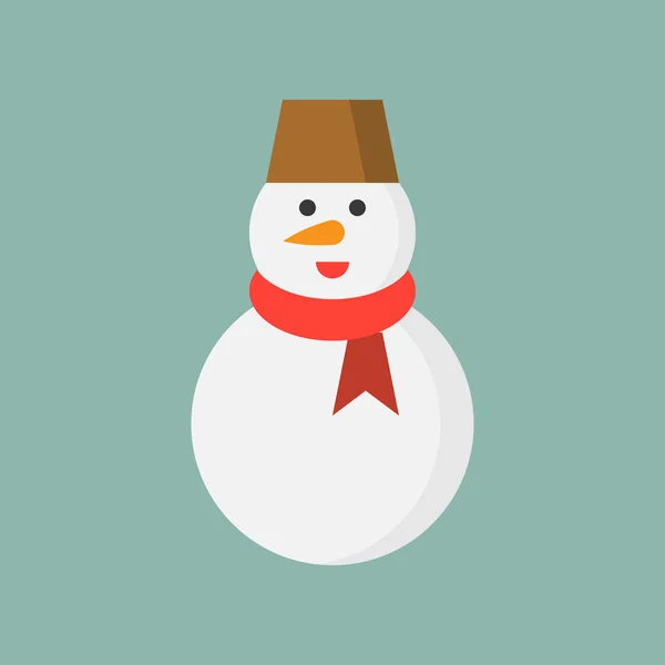 Snowman Flat Icon Christmas Theme Set — Stock Vector