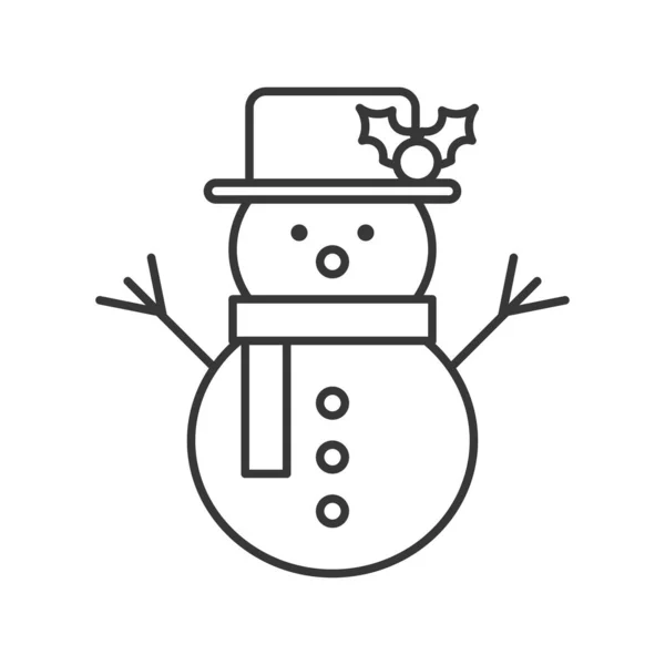 Икона Снеговика Зимняя Рождественская Тематика — стоковый вектор