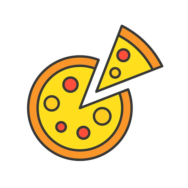 Векторная Иллюстрация Иконки Пиццы Белом Фоне — стоковый вектор
