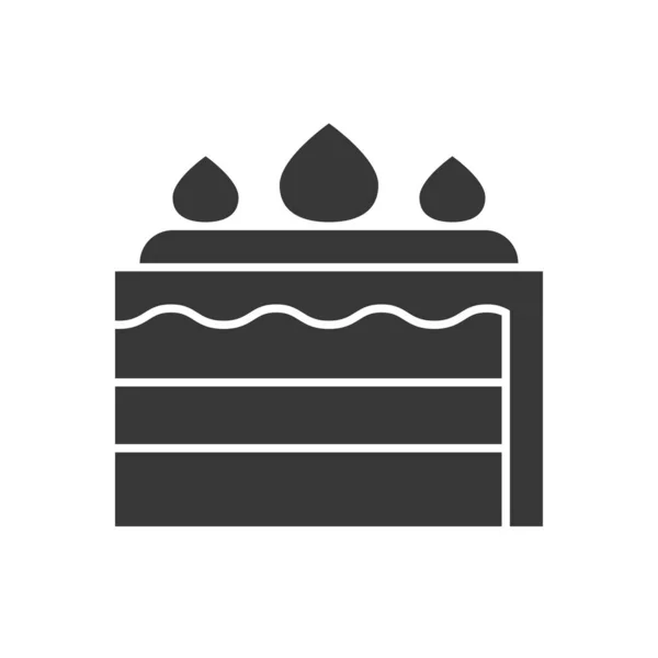 Vektor Illustration Des Kuchen Symbols Isoliert Auf Weißem Hintergrund — Stockvektor