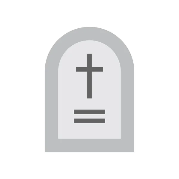 Grave Stone Halloween Icon — Stock Vector