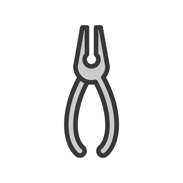 Pliers Handyman Carpenter Tool Filled Outline Icon — Stock Vector