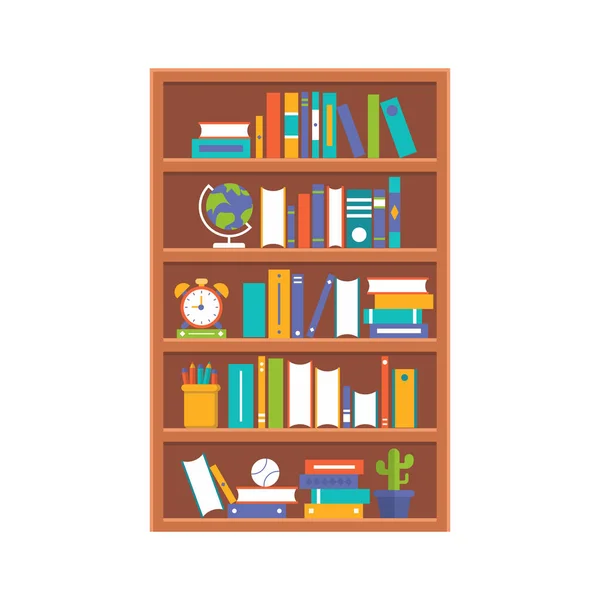 Hanging Book Shelf Flat Design — Stock Vector