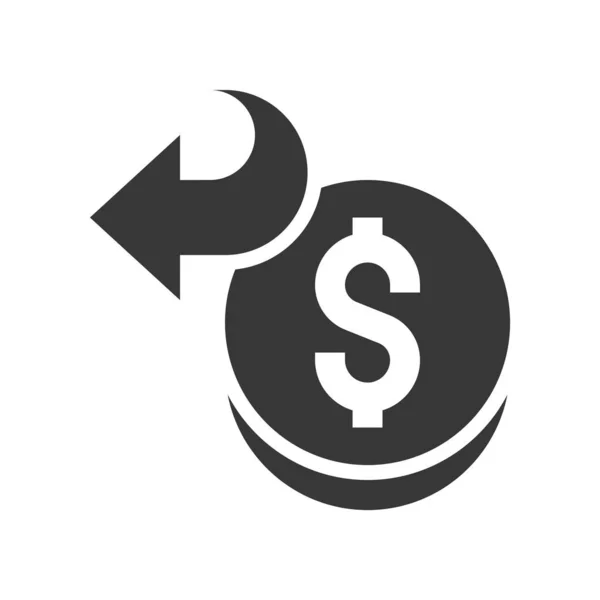 ホワイト 投資概念に分離されたドル記号の付いた矢印 — ストックベクタ