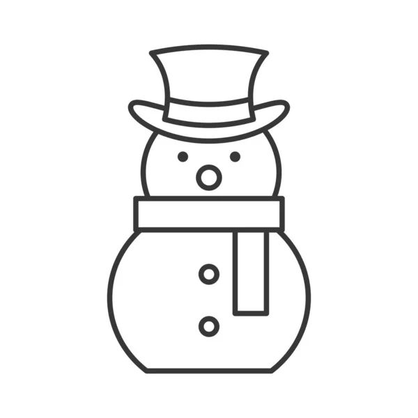 Ikonę Konturu Bałwana Zima Bożonarodzeniowej — Wektor stockowy