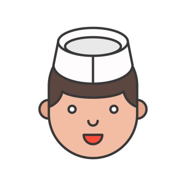 Anahat simgesini, düzenlenebilir kontur şirin erkekler Şef kafası dolu